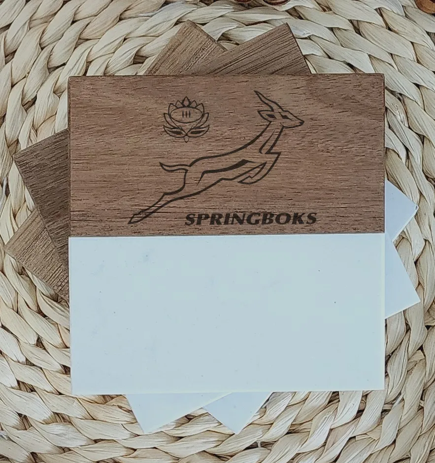 Marble & Wood Coaster - Rugby (Springbok Black)