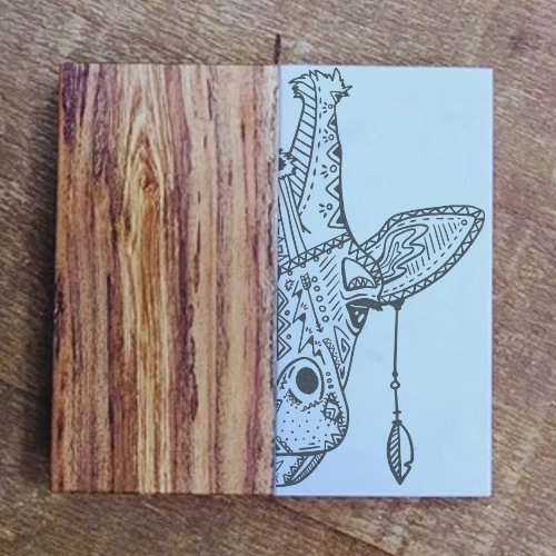 Marble & Wood Coaster - Africa (Giraffe)