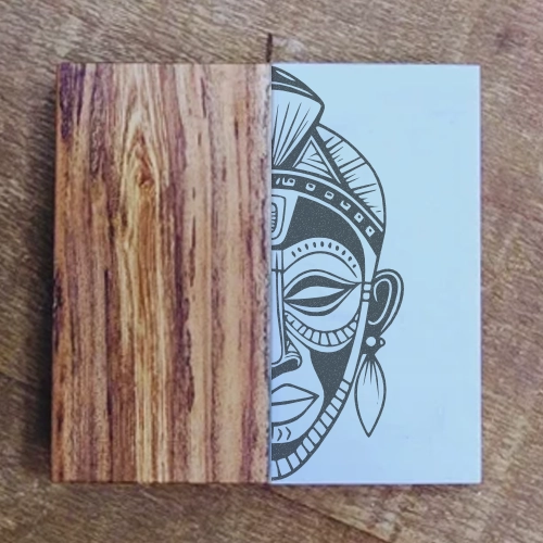 Marble & Wood Coaster - Africa