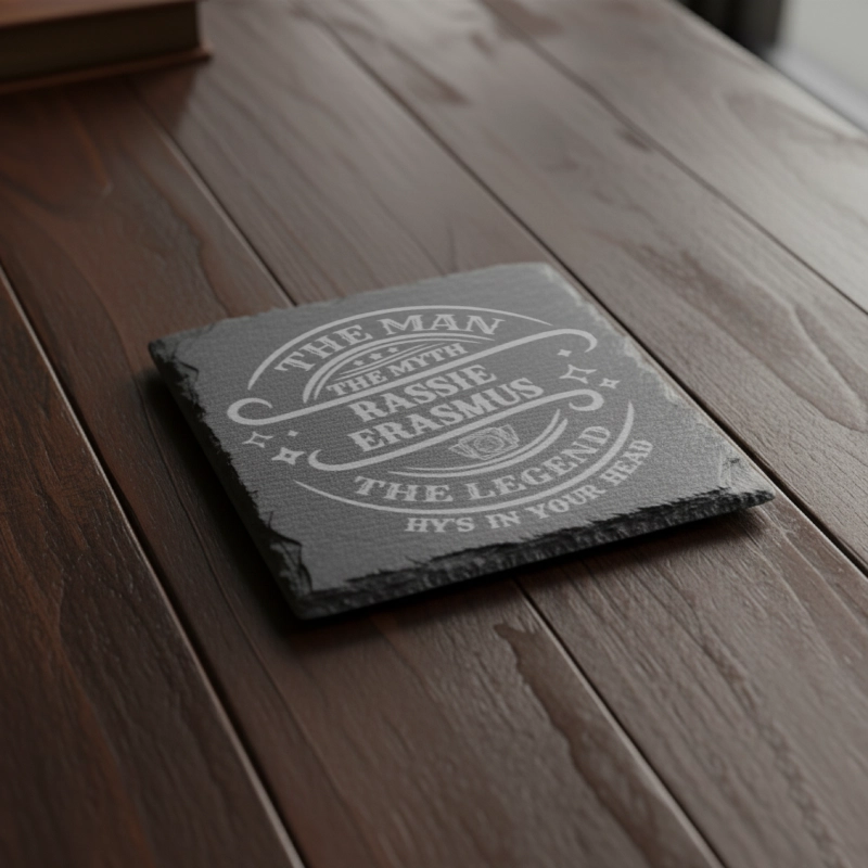 Slate Coaster - Rugby - Springbok Legends (Legends - Rassie)