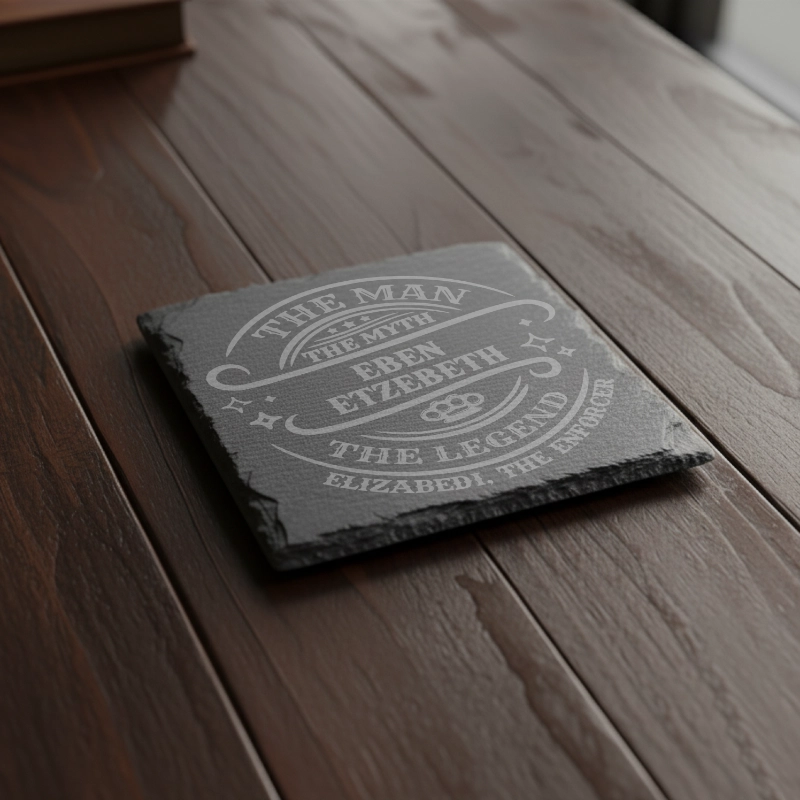 Slate Coaster - Rugby - Springbok Legends