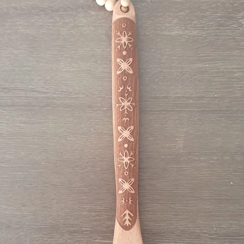 Carved Spoon - 30cm (Round, Celtic Flowers)