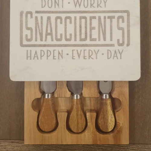 Marble & Wood Charcuterie Set