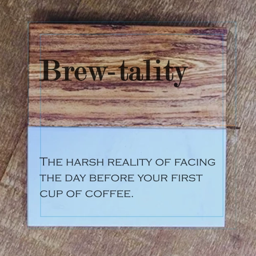 Marble & Wood Coaster - Coffee